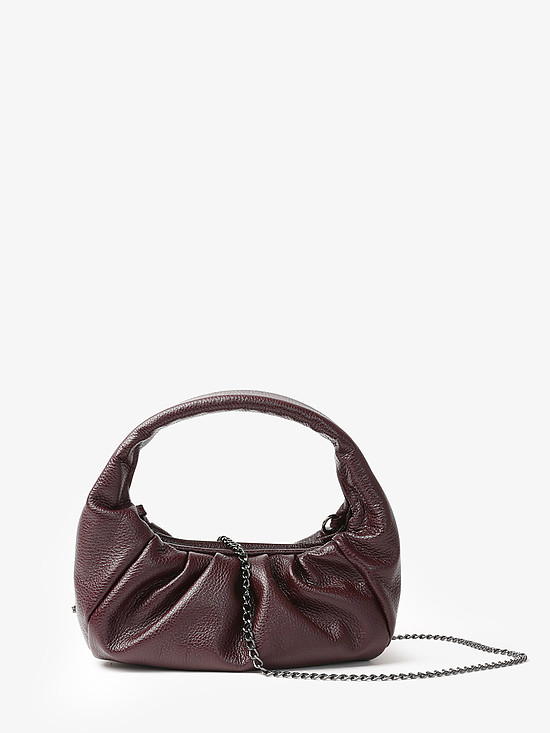 Небольшая сумочка в стиле ретро из темно-бордовой мягкой кожи  Tony Bellucci