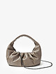 Небольшая сумочка в стиле ретро из серо-бежевой мягкой кожи  Tony Bellucci