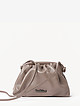 Сумочка-клатч со складками из натуральной кожи серо-бежевого оттенка  Tony Bellucci