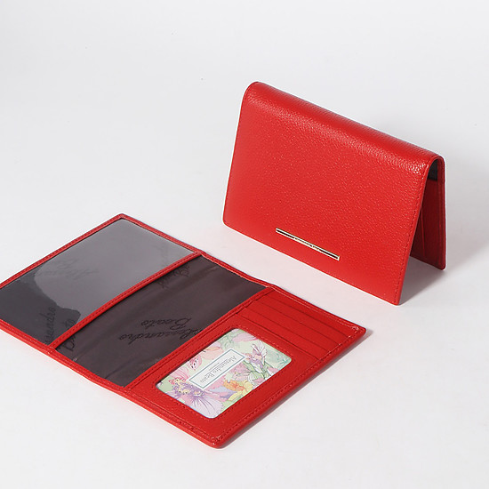 Красная обложка для паспорта из мягкой мелкозернистой кожи  Alessandro Beato