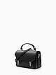 Небольшая сумка-сэтчел из плотной черной кожи с ассиметричным клапаном  BE NICE