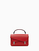 Небольшая сумка-сэтчел из плотной красной кожи с ассиметричным клапаном  BE NICE