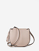 Полукруглая пудрово-розовая сумочка кросс-боди из натуральной кожи с кисточкой  BE NICE