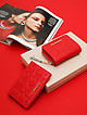 Новогодний подарочный набор из красной кожи, состоящий из кошелька и обложки  Alessandro Beato