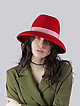 Шерстяная шляпа-федора в красном цвете с контрастной лентой  Danieldoshe