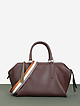 Большая сумка-тоут из мягкой коричневой кожи с оливковыми деталями с тремя отделами  Jazy Williams