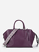 Большая сумка-тоут из мягкой фиолетовой кожи с тремя отделами  Jazy Williams