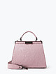 Светло-розовая сумка-саквояж из кожи с узорным тиснением  BE NICE