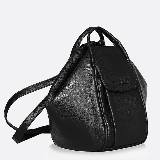 Ромбовидный рюкзак из мягкой зернистой кожи в черном цвете  Tony Bellucci
