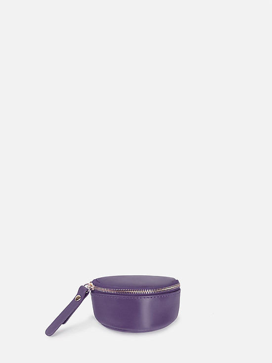 Фиолетовый кожаный кошелек-монетница с ремешком-браслетом  BE NICE