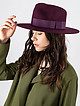 Шерстяная шляпа-федора ручной работы в бордовом цвете  Danieldoshe