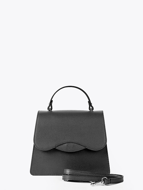 Базовая черная сумка-сэтчел из плотной кожи  BE NICE