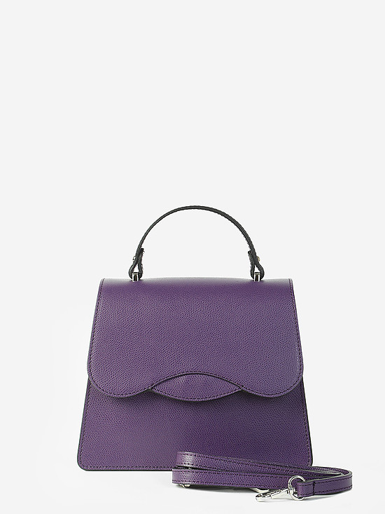 Базовая фиолетовая сумка-сэтчел из плотной кожи  BE NICE