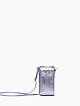 Микро-сумочка - кошелек для телефона из фиолетовой металлизированной кожи  Folle