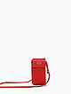 Микро-сумочка - кошелек для телефона из красной кожи  Folle