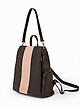 Темно-коричневый рюкзак-сумка из кожи и плетеной соломки рафии  BE NICE