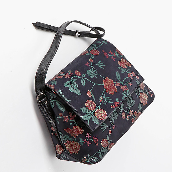 Компактная сумочка из нубука с цветочным принтом  Tony Bellucci