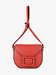 Полукруглая сумочка кросс-боди из кораллово-красной кожи с крупной пряжкой  BE NICE