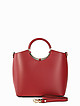 Красная сумка-тоут из гладкой кожи с круглыми ручками  BE NICE