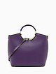Фиолетовая сумка-тоут из гладкой кожи с круглыми ручками  BE NICE