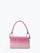 Прямоугольная сумочка-багет из розовой кожи под крокодила  Ivory