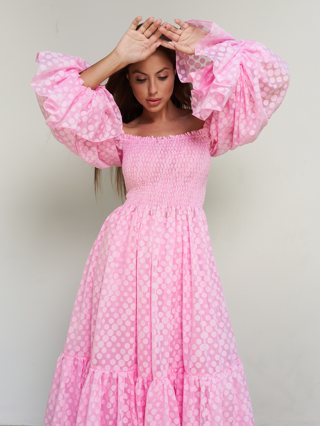 Длинное платье в романтическом стиле из хлопка – Россия, розового цвета, хлопок. Купить в интернет-магазине в Москве. Цена 19280 руб.
