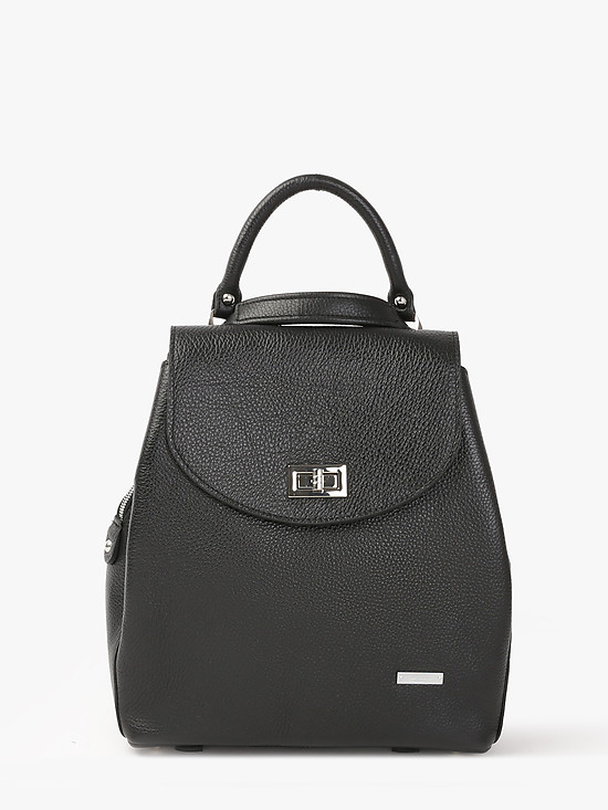 Кожаный повседневный рюкзак черного цвета  Alessandro Birutti