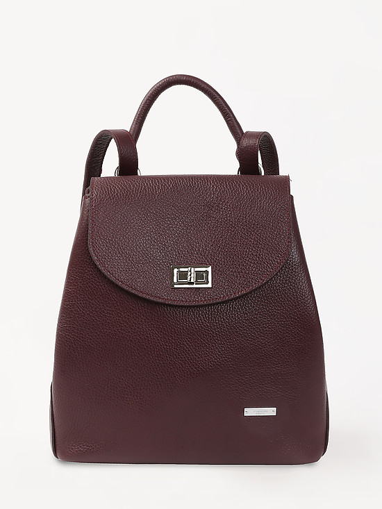 Кожаный повседневный рюкзак бордового цвета  Alessandro Birutti