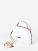 Небольшая сумочка-боулер из белой и пудрово-розовой  кожи  Tony Bellucci