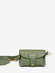 Мятно-зеленая мини-сумочка из плотной кожи с широким ремнем  BE NICE