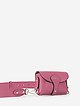 Кораллово-розовая мини-сумочка из плотной зернистой кожи с широким ремнем  BE NICE
