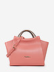 Кораллово-розовая кожаная сумка-тоут с деревянными ручками  Tony Bellucci