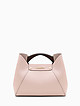 Пудрово-розовая кожаная сумка с деревянной ручкой  Vanessa Scani