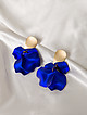 Серьги с подвесками в виде синих лепестков роз  Roanella