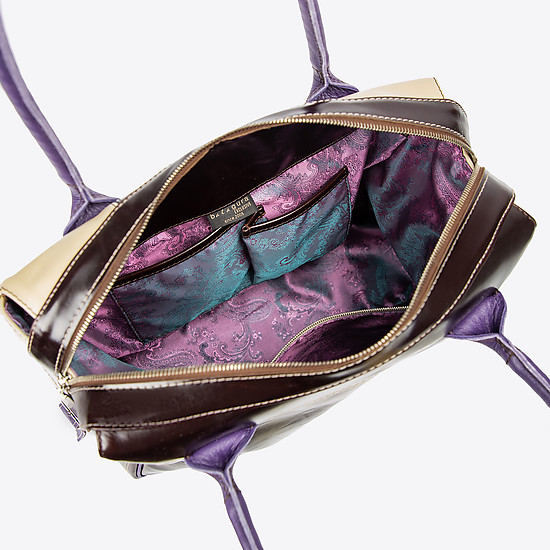 Дизайнерские сумки Балагура 0325 beige brown violet