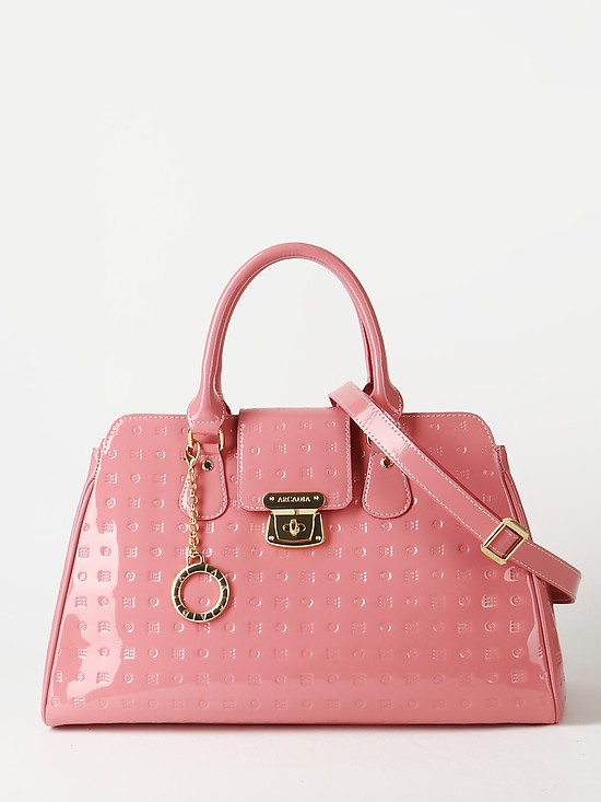 Розовая лаковая сумка-тоут  Arcadia