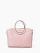 Пастельно-розовая кожаная сумка-тоут - трансформер с круглыми ручками  Tony Bellucci