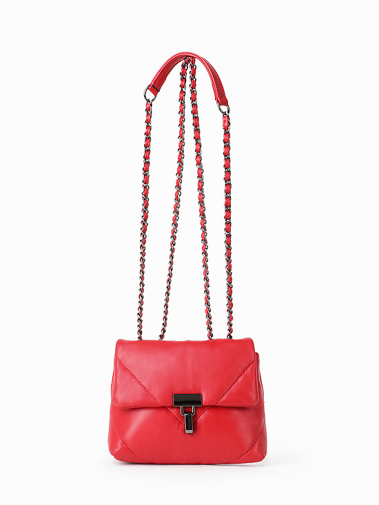 Красная сумочка кросс-боди из мягкой стеганой кожи  Vanessa Scani