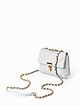 Белая сумочка кросс-боди из мягкой стеганой кожи с золотистой фурнитурой  Vanessa Scani