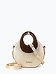 Небольшая круглая сумка-тоут из золотистой кожи с круглыми деревянными ручками  Tony Bellucci