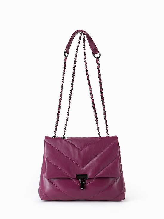 Фиолетовая сумочка кросс-боди из мягкой стеганой кожи  Vanessa Scani