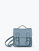 Кожаная сумка-рюкзак в виде сэтчела цвета голубого денима  Folle
