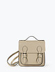 Серо-бежевая кожаная сумка-рюкзак в виде сэтчела  Folle