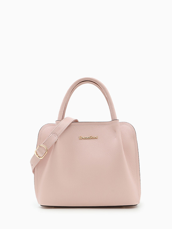 Пудрово-розовая сумка-тоут из зернистой кожи  Vanessa Scani