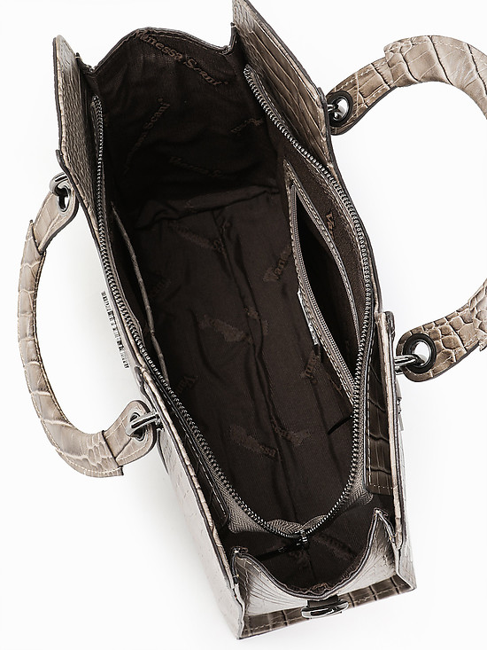 Классические сумки Vanessa Scani 0516-354 croc taupe