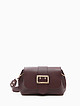 Небольшая бордовая сумка-багет из зернистой кожи с пряжкой и широким ремешком  Vanessa Scani