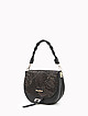 Черная кожаная сумочка-сэдл с принтом  Vanessa Scani