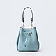 Светло-голубая сумка-кисет из мягкой кожи с имитацией плетения  Gianni Notaro