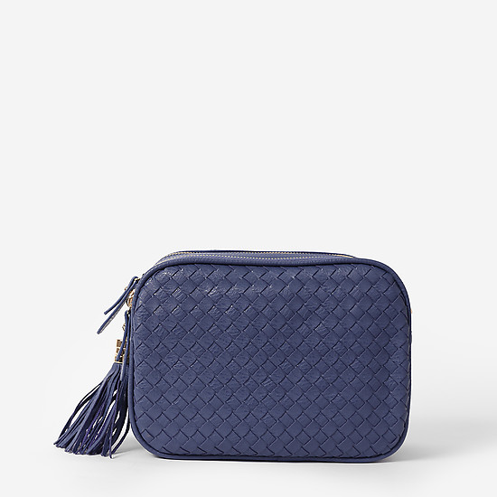 Повседневная сумочка кросс-боди из плетеной экокожи синего цвета  Boogie Street
