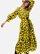 Хлопковое лимонное платье с анималистичным принтом  NAM-MYO